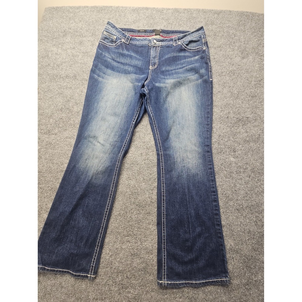 A.N.A. Womens Jeans Size 20W(40x33) Bootcut High Rise Dark Wash Bling